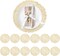 12 Pack 15 Inch Gold Round Placemats, Pressed Vinyl Metallic Place Mat, Non-Slip Hollow Out Dinning Table Mats for Table Decor, Wedding Accent Centerpiece, Christmas, Kitchen Decoration